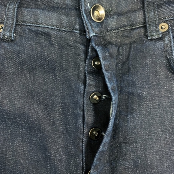 Zara Man Dark Wash Denim Loose Fit Crop Jeans - Picture 7 of 8